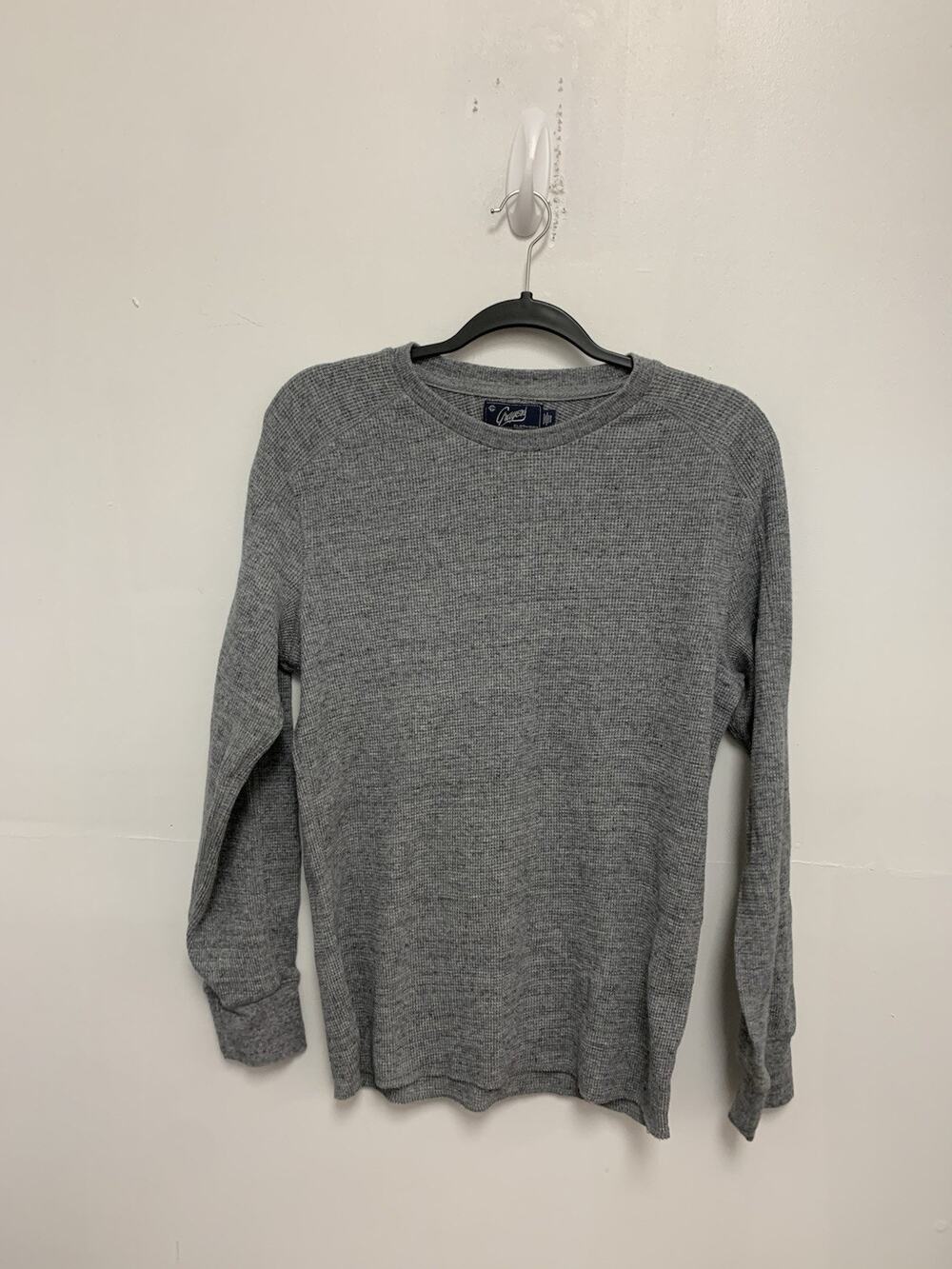 Grayers Mens Crew Neck Thermal Long Sleeve Shirt Sweatshirt Medium Gray